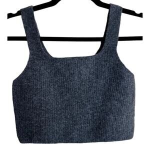 Everlane Cropped Tank Top Women Small Gray Yak Wool Blend Retro Y2K NEW GIFT